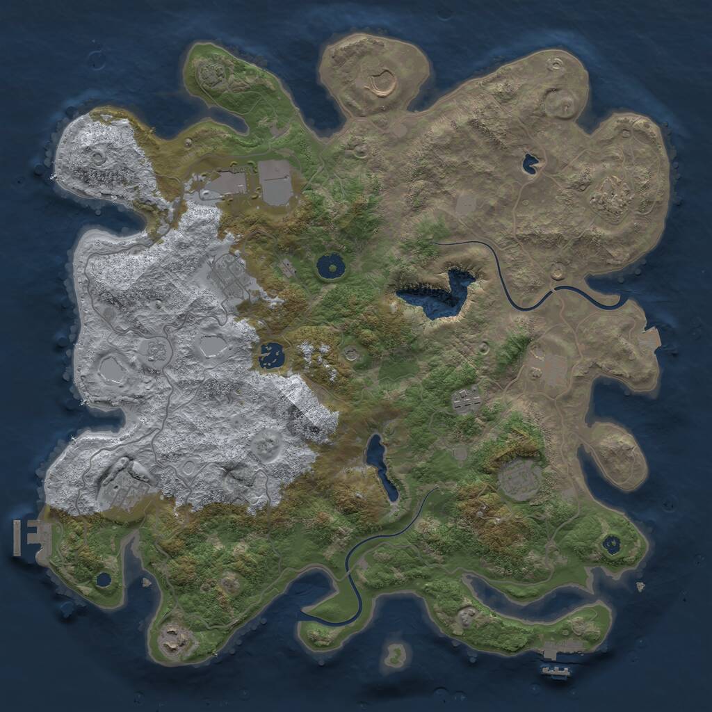 Rust Map: Procedural Map, Size: 4000, Seed: 60220024, 16 Monuments