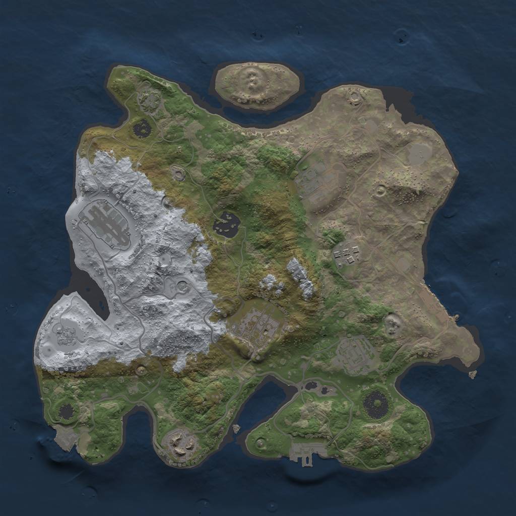 Rust Map: Procedural Map, Size: 3000, Seed: 502950435, 15 Monuments