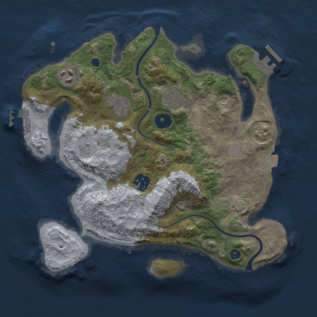 Rust Map: Procedural Map, Size: 3000, Seed: 1110716454, 10 Monuments