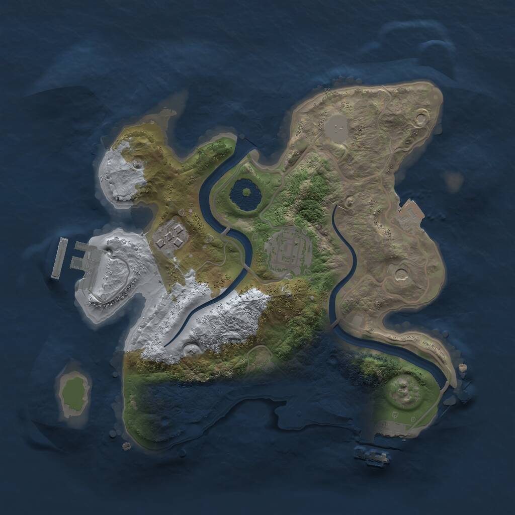 Rust Map: Procedural Map, Size: 2500, Seed: 1148408788, 6 Monuments