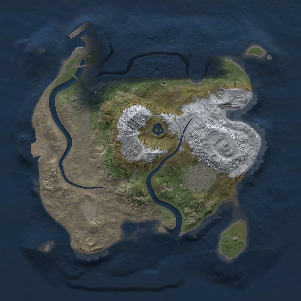 Rust Map: Procedural Map, Size: 2500, Seed: 1420780918, 6 Monuments