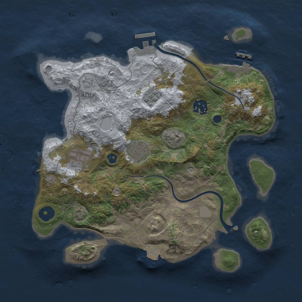 Rust Map: Procedural Map, Size: 3000, Seed: 56235462, 10 Monuments