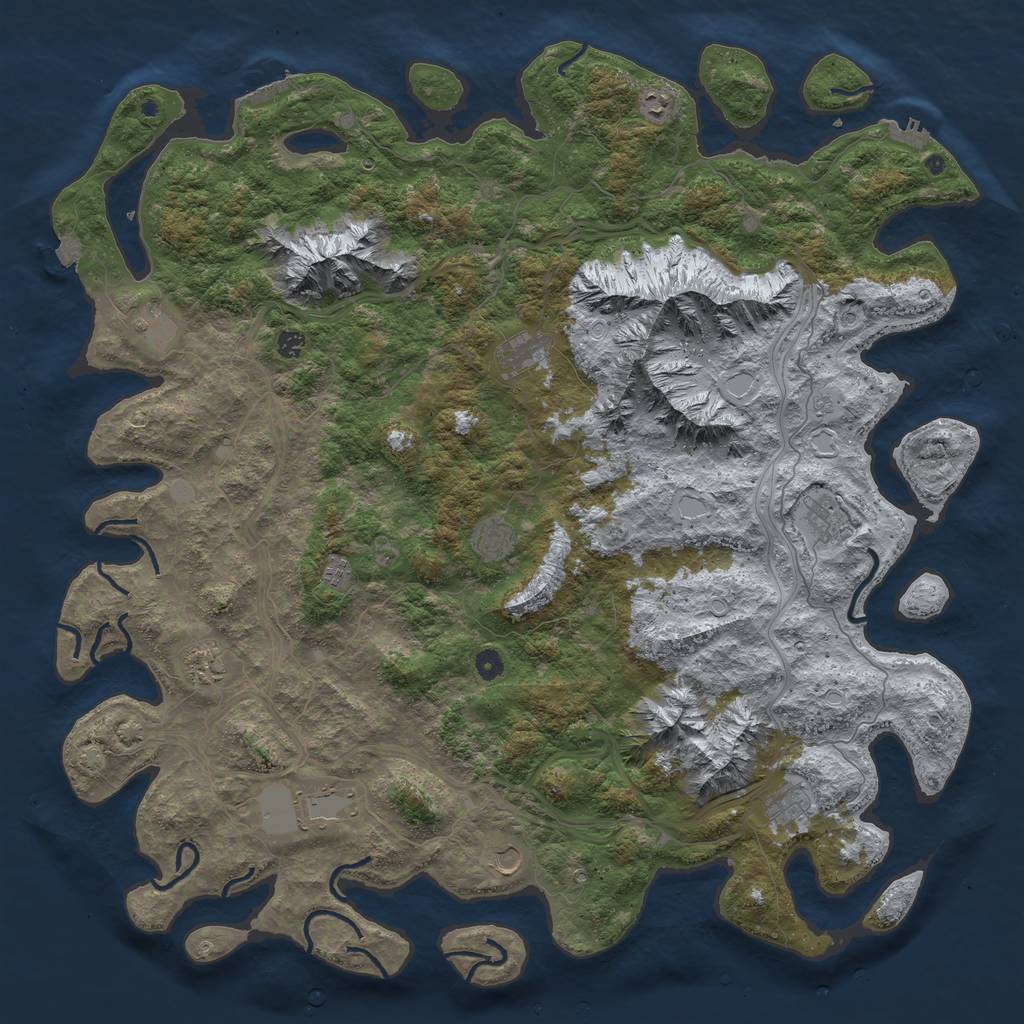 Rust Map: Procedural Map, Size: 5500, Seed: 624462, 19 Monuments