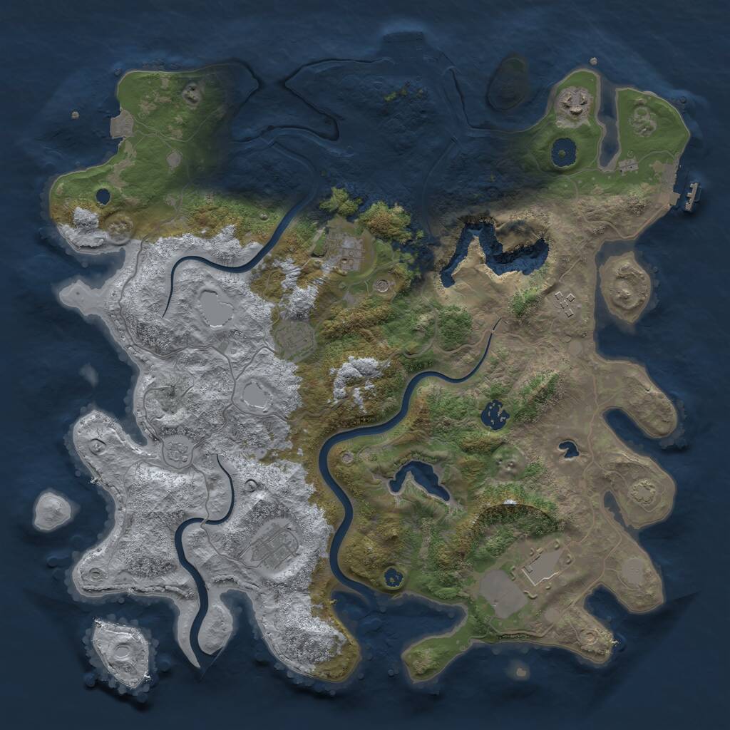 Rust Map: Procedural Map, Size: 4000, Seed: 1489081380, 13 Monuments