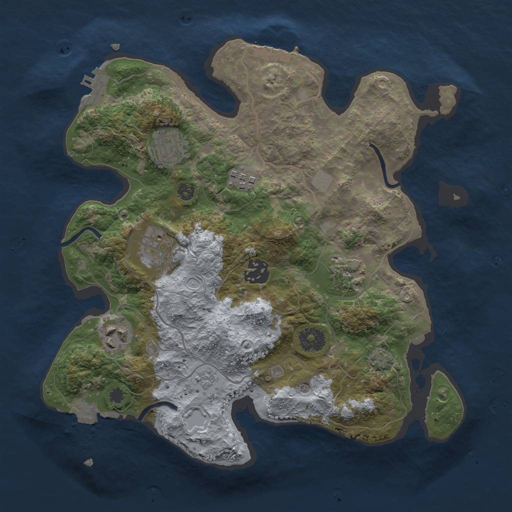 Rust Map: Procedural Map, Size: 3000, Seed: 1998650659, 14 Monuments