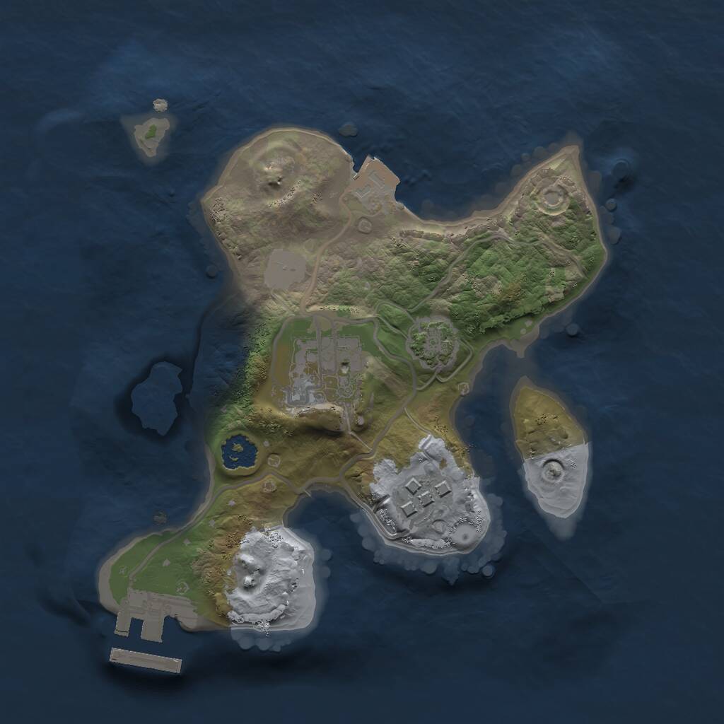 Rust Map: Procedural Map, Size: 2050, Seed: 22921, 5 Monuments