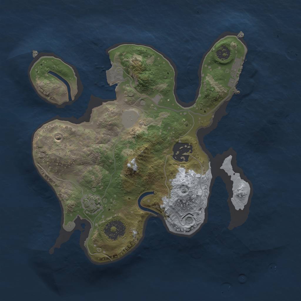 Rust Map: Procedural Map, Size: 2222, Seed: 69420, 6 Monuments