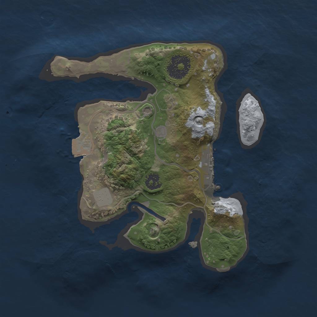 Rust Map: Procedural Map, Size: 2000, Seed: 13337, 4 Monuments