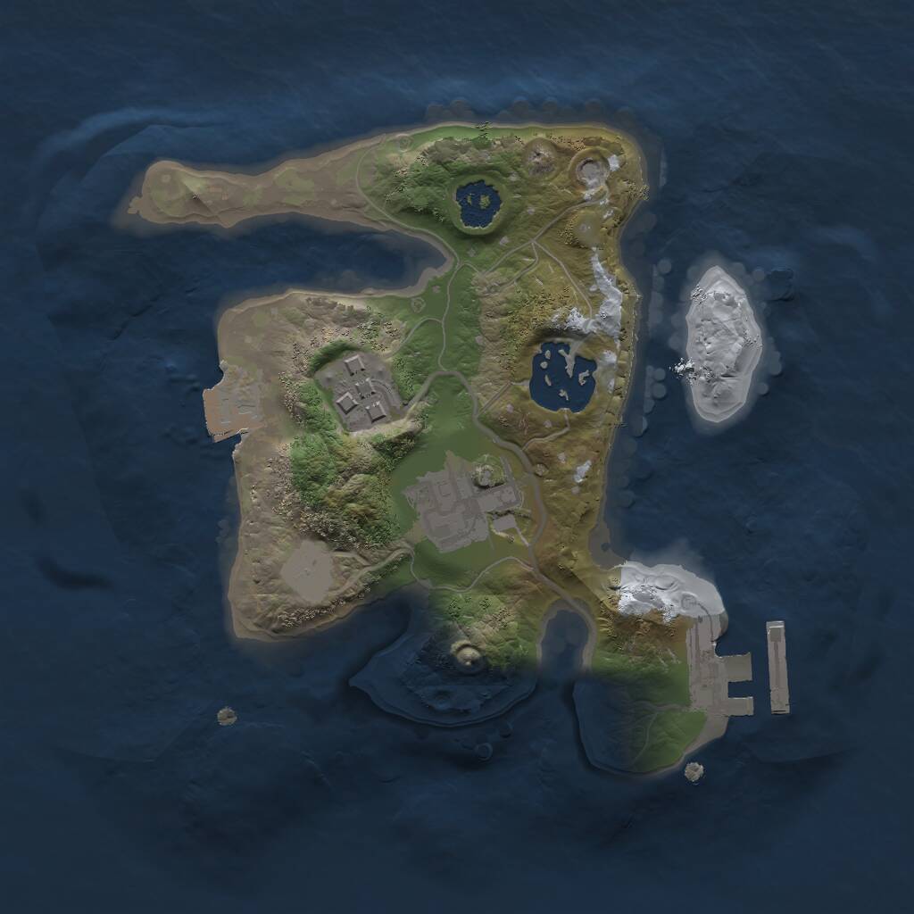 Rust Map: Procedural Map, Size: 2000, Seed: 13337, 5 Monuments