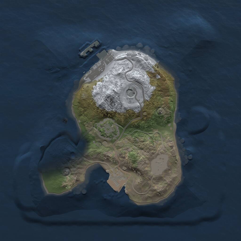 Rust Map: Procedural Map, Size: 1696, Seed: 1, 4 Monuments