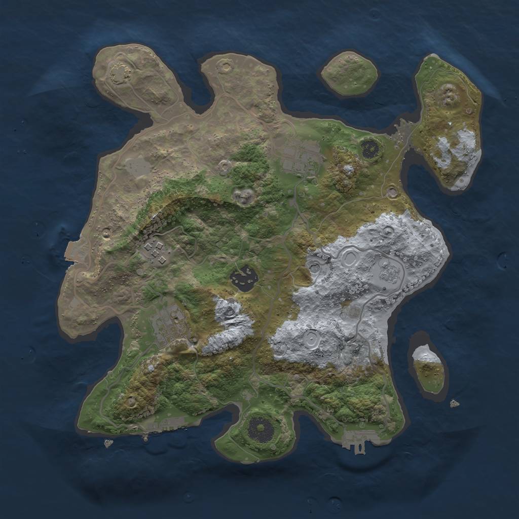 Rust Map: Procedural Map, Size: 3000, Seed: 1314820517, 12 Monuments