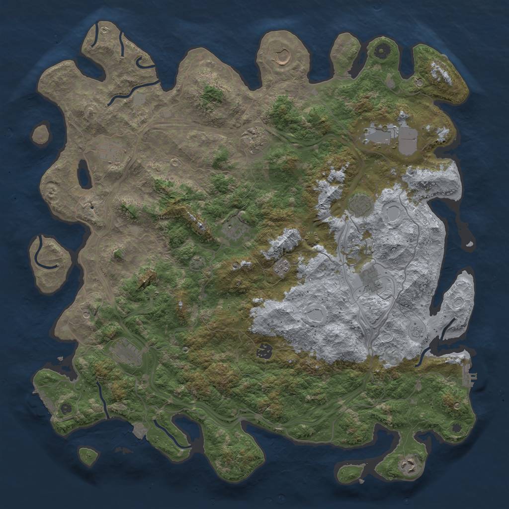 Rust Map: Procedural Map, Size: 4800, Seed: 1944665979, 19 Monuments