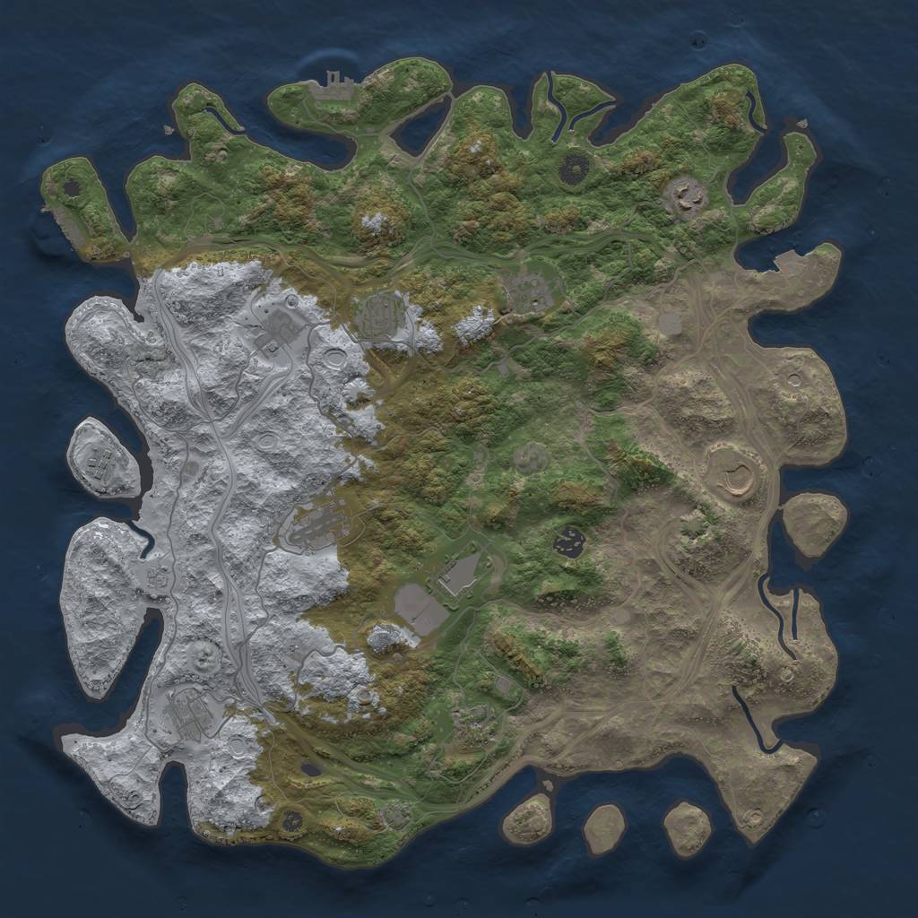 Rust Map: Procedural Map, Size: 4501, Seed: 379794616, 19 Monuments