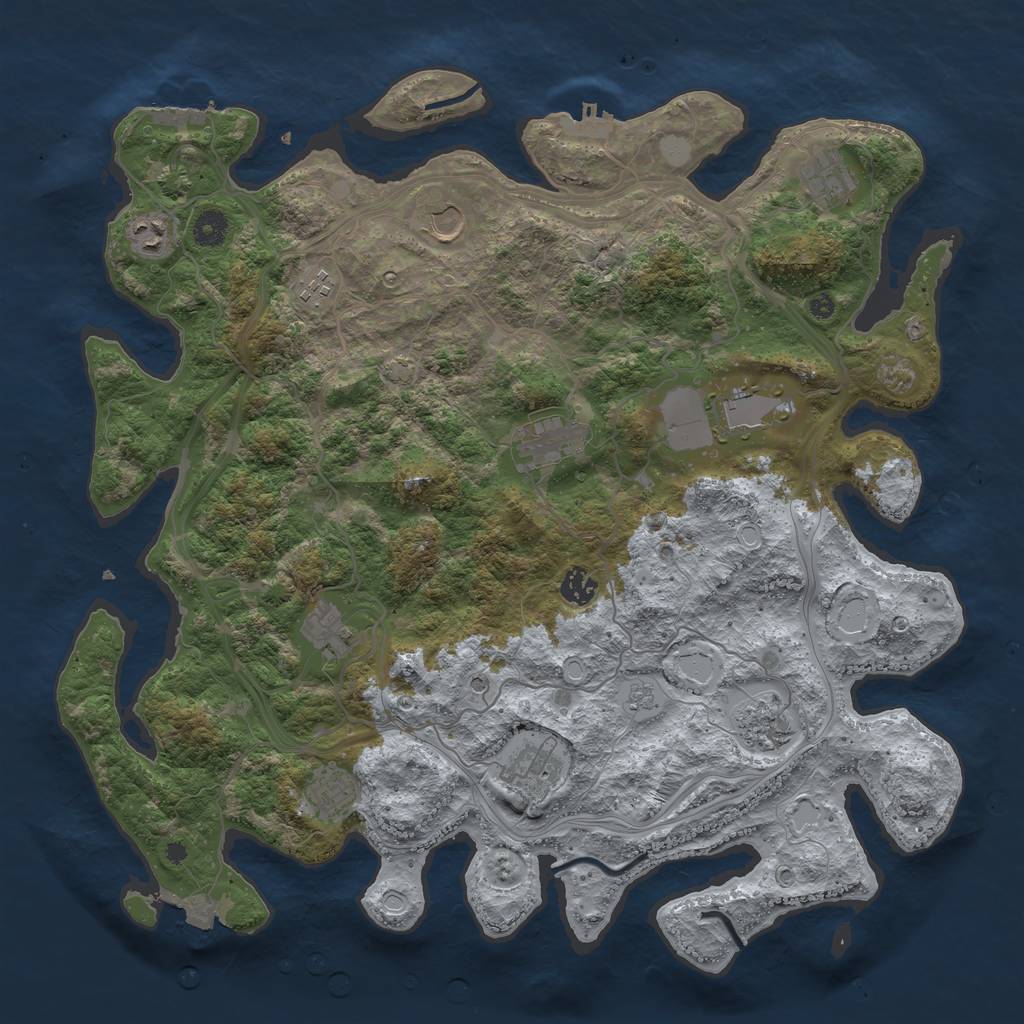 Rust Map: Procedural Map, Size: 4250, Seed: 45462234, 19 Monuments