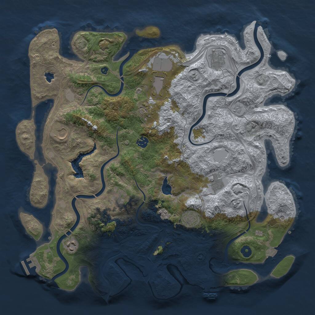 Rust Map: Procedural Map, Size: 4250, Seed: 589747023, 16 Monuments