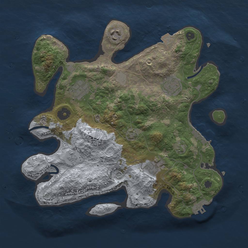Rust Map: Procedural Map, Size: 3000, Seed: 6258235, 12 Monuments