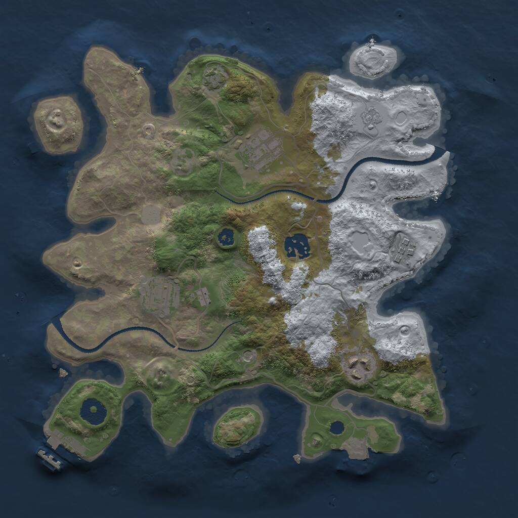 Rust Map: Procedural Map, Size: 3000, Seed: 5646456, 10 Monuments