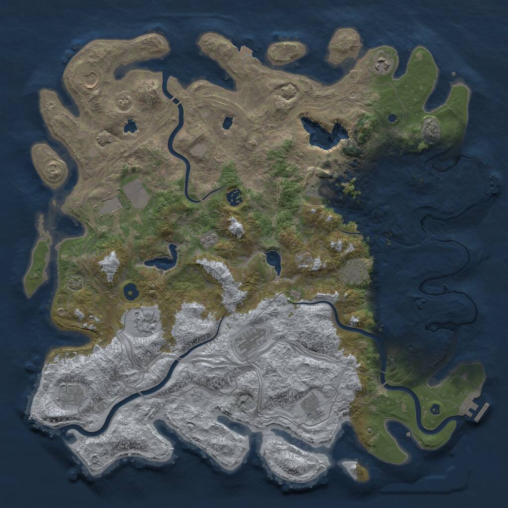 Rust Map: Procedural Map, Size: 4750, Seed: 1419289174, 17 Monuments