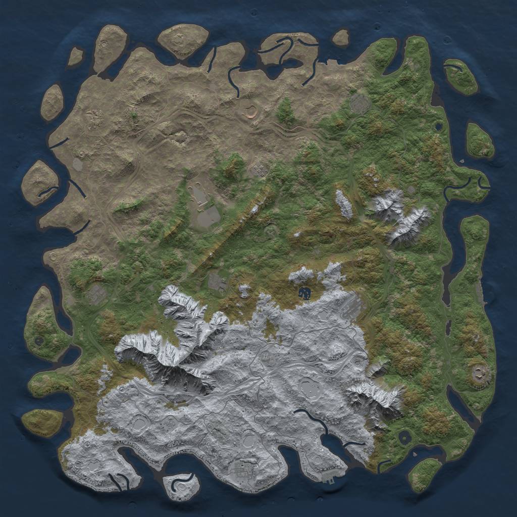 Rust Map: Procedural Map, Size: 6000, Seed: 895346, 19 Monuments