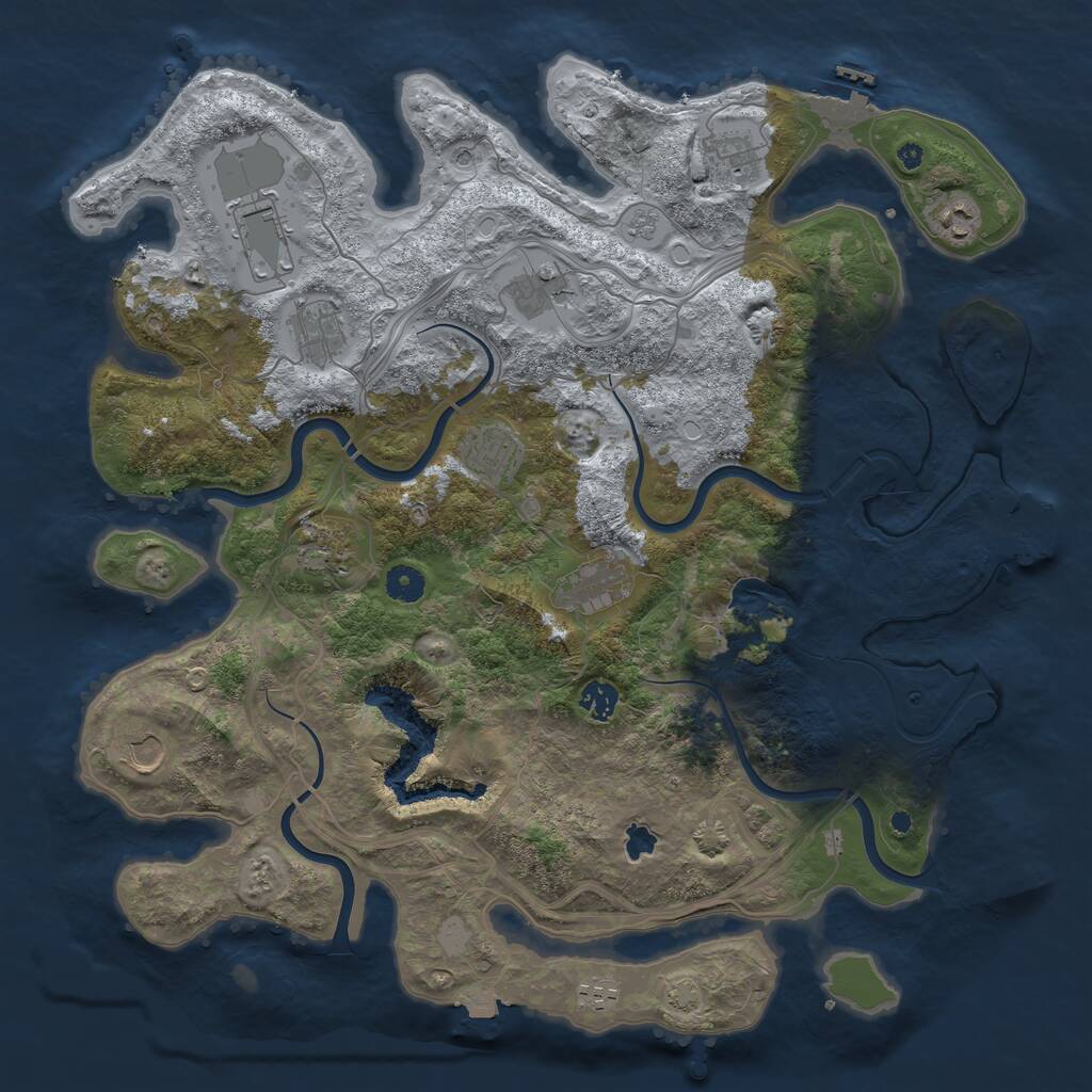 Rust Map: Procedural Map, Size: 4300, Seed: 678969, 17 Monuments