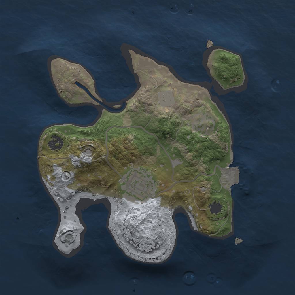 Rust Map: Procedural Map, Size: 2000, Seed: 969454776, 4 Monuments