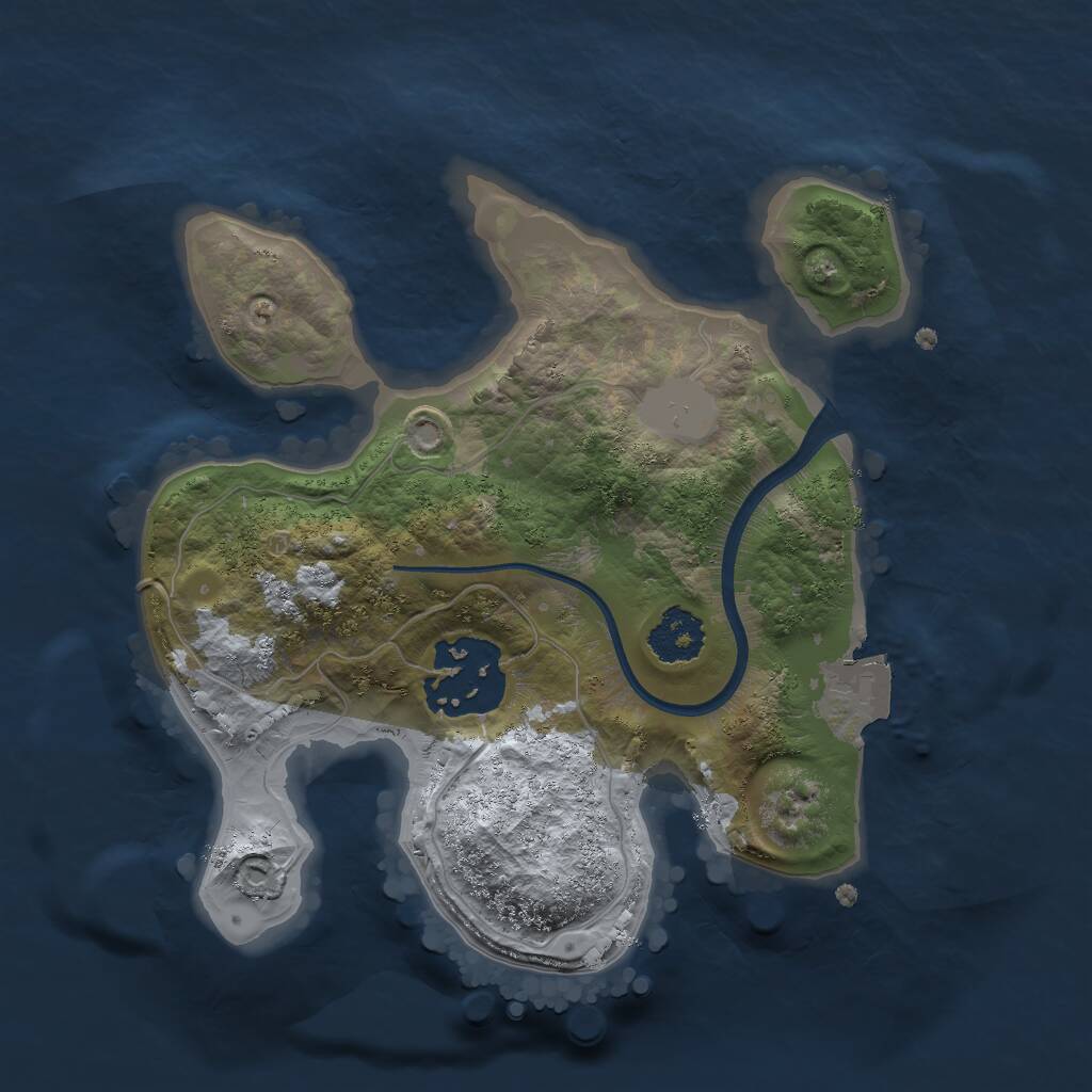 Rust Map: Procedural Map, Size: 2000, Seed: 969454776, 2 Monuments