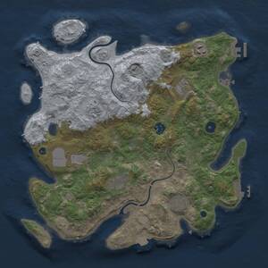 Thumbnail Rust Map: Procedural Map, Size: 3650, Seed: 37355692, 14 Monuments