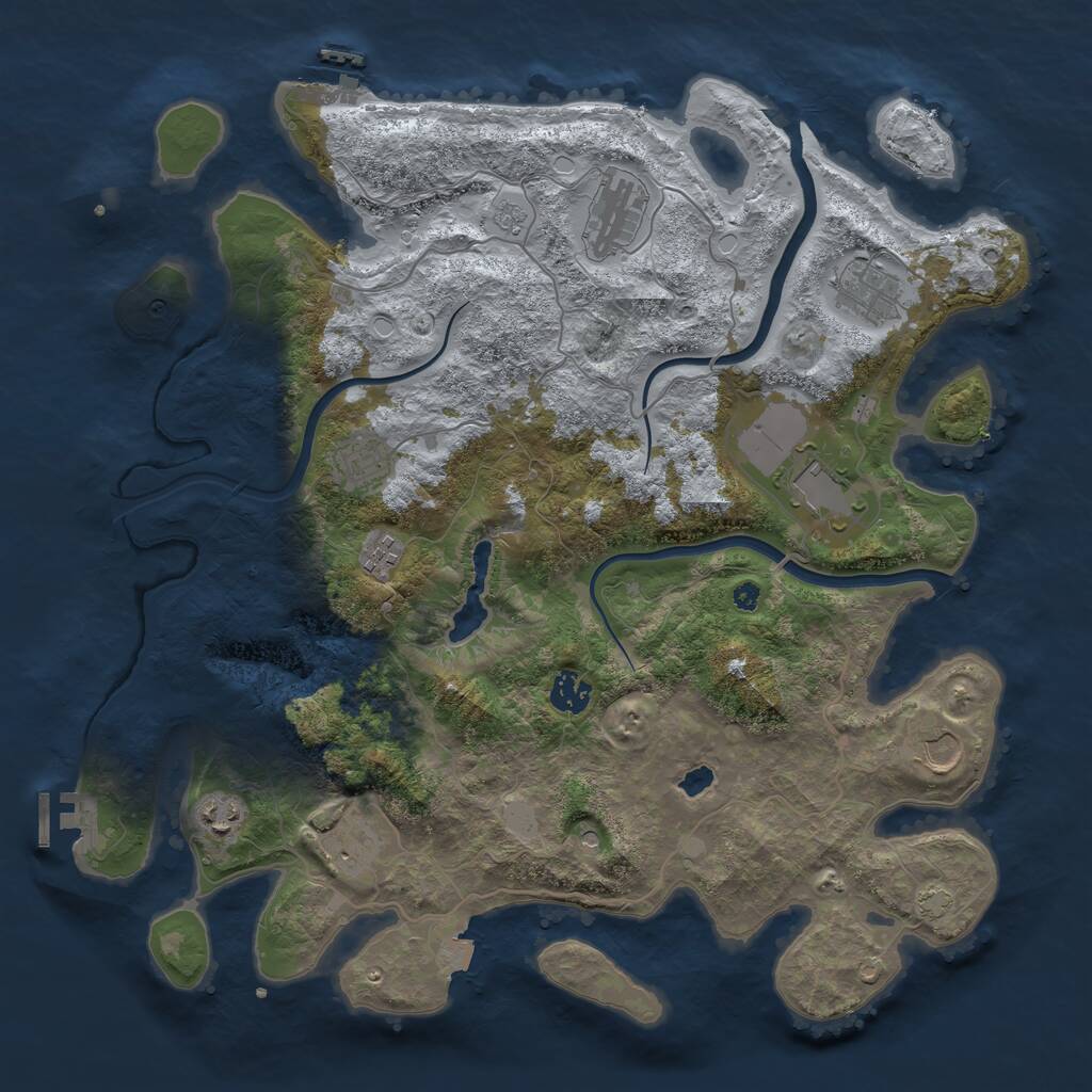Rust Map: Procedural Map, Size: 4000, Seed: 966078622, 15 Monuments