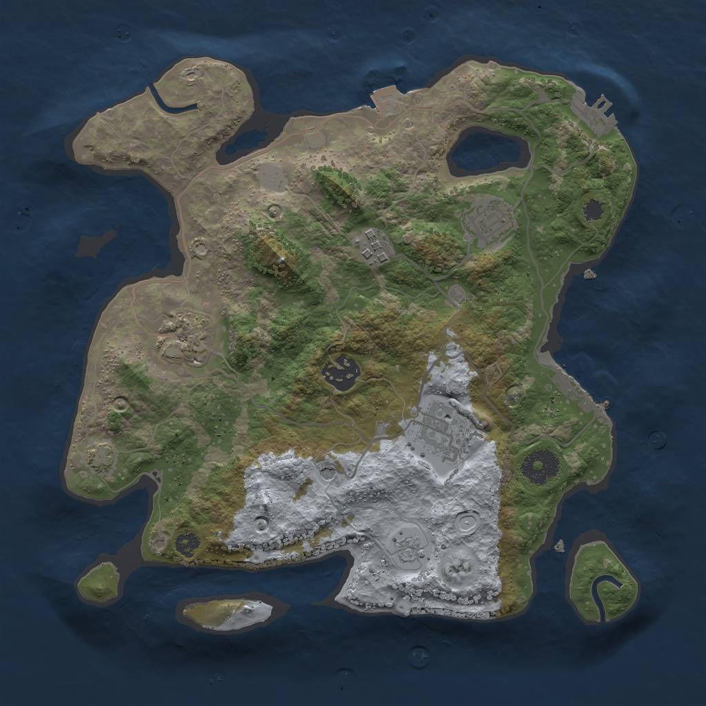 Rust Map: Procedural Map, Size: 3000, Seed: 395197337, 13 Monuments