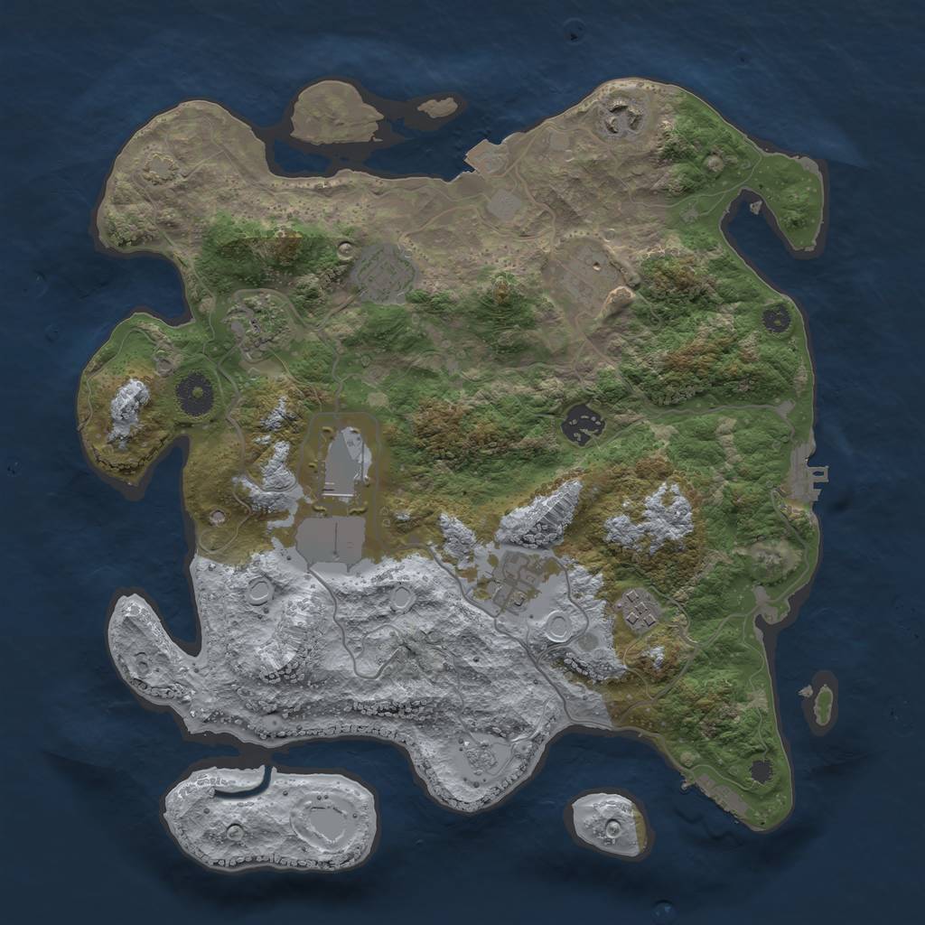 Rust Map: Procedural Map, Size: 3500, Seed: 5678903, 15 Monuments
