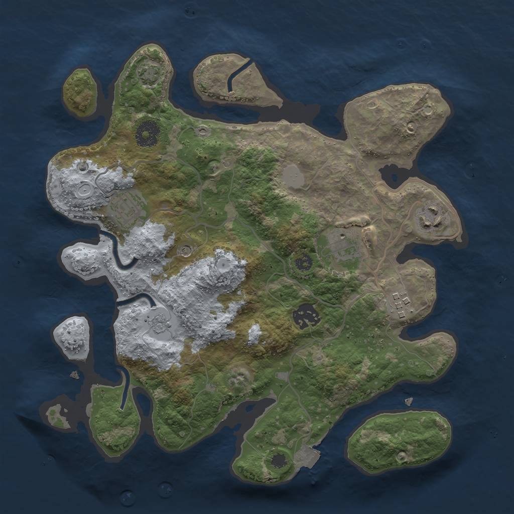 Rust Map: Procedural Map, Size: 3000, Seed: 14668, 11 Monuments