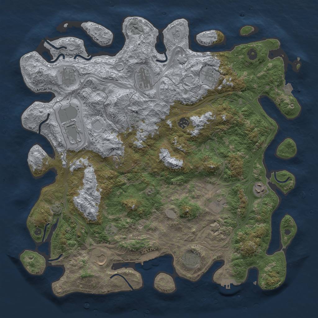Rust Map: Procedural Map, Size: 4500, Seed: 552211475, 19 Monuments