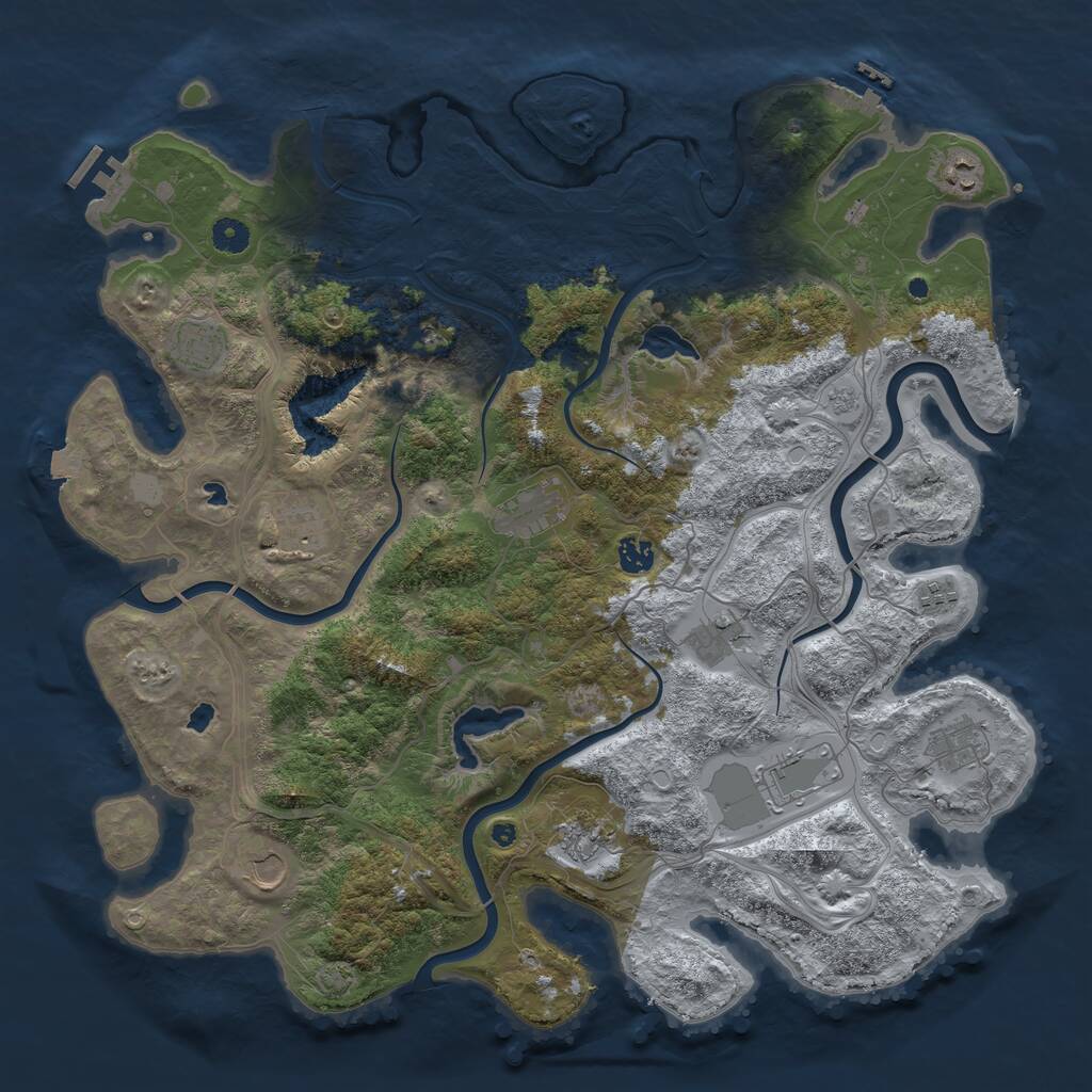 Rust Map: Procedural Map, Size: 4500, Seed: 897825099, 17 Monuments