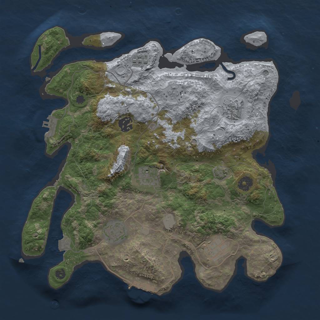 Rust Map: Procedural Map, Size: 3250, Seed: 12165, 13 Monuments