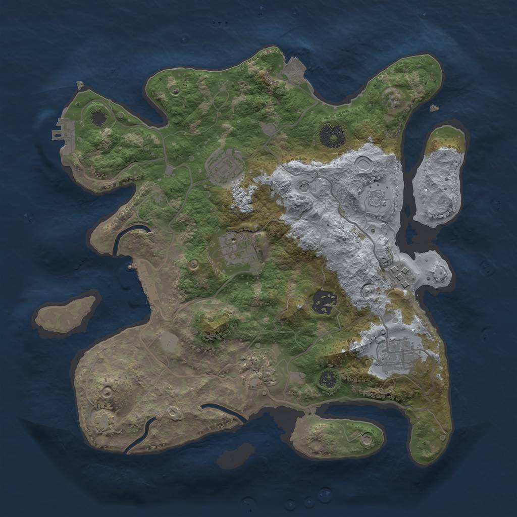 Rust Map: Procedural Map, Size: 3111, Seed: 1337, 14 Monuments