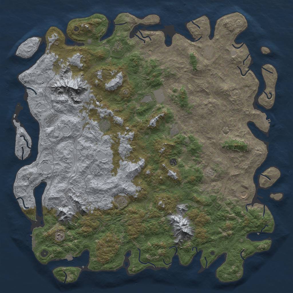 Rust Map: Procedural Map, Size: 6000, Seed: 72686, 19 Monuments