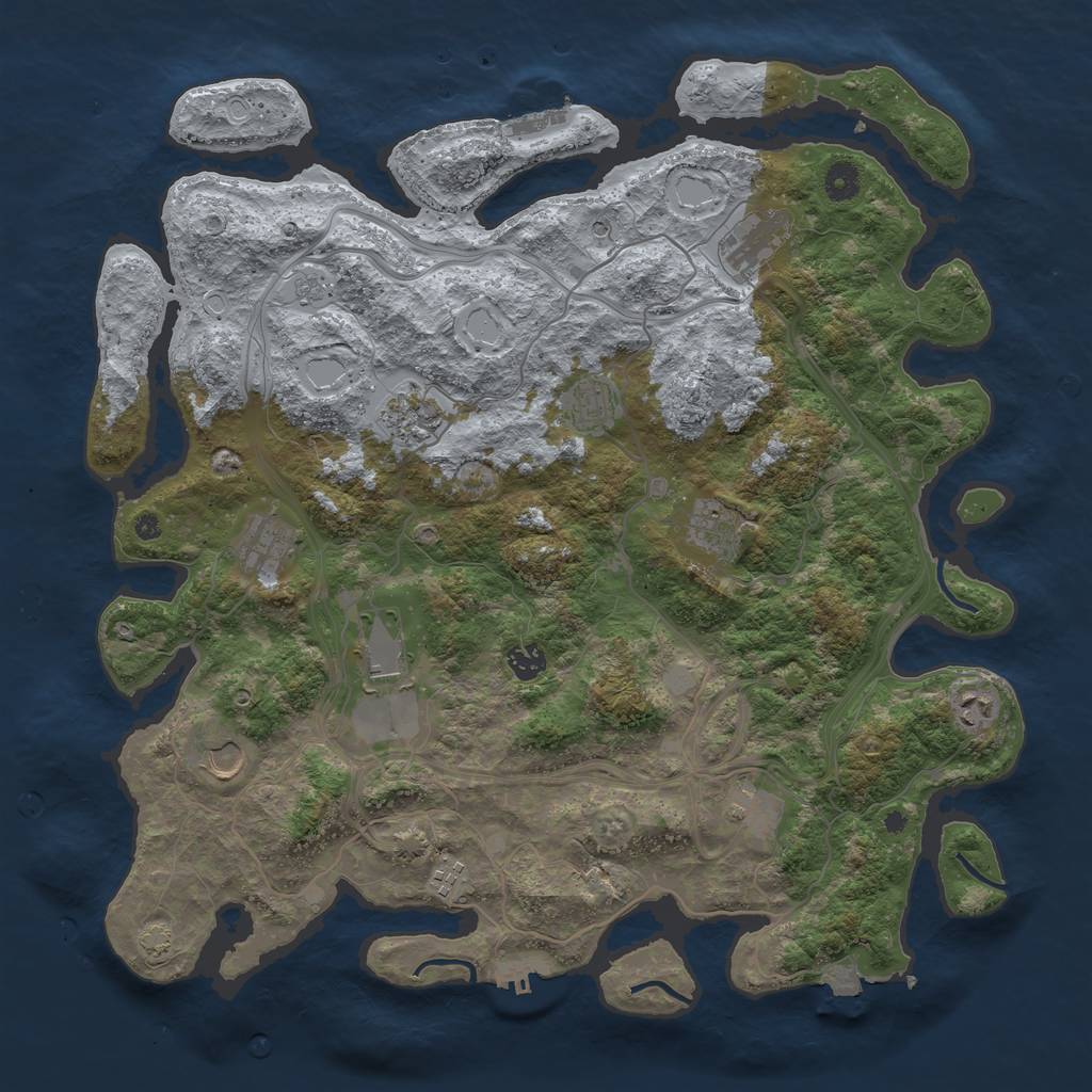 Rust Map: Procedural Map, Size: 4350, Seed: 54546465, 19 Monuments
