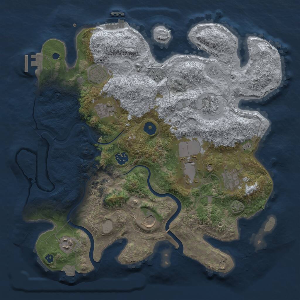 Rust Map: Procedural Map, Size: 3600, Seed: 183106061, 15 Monuments