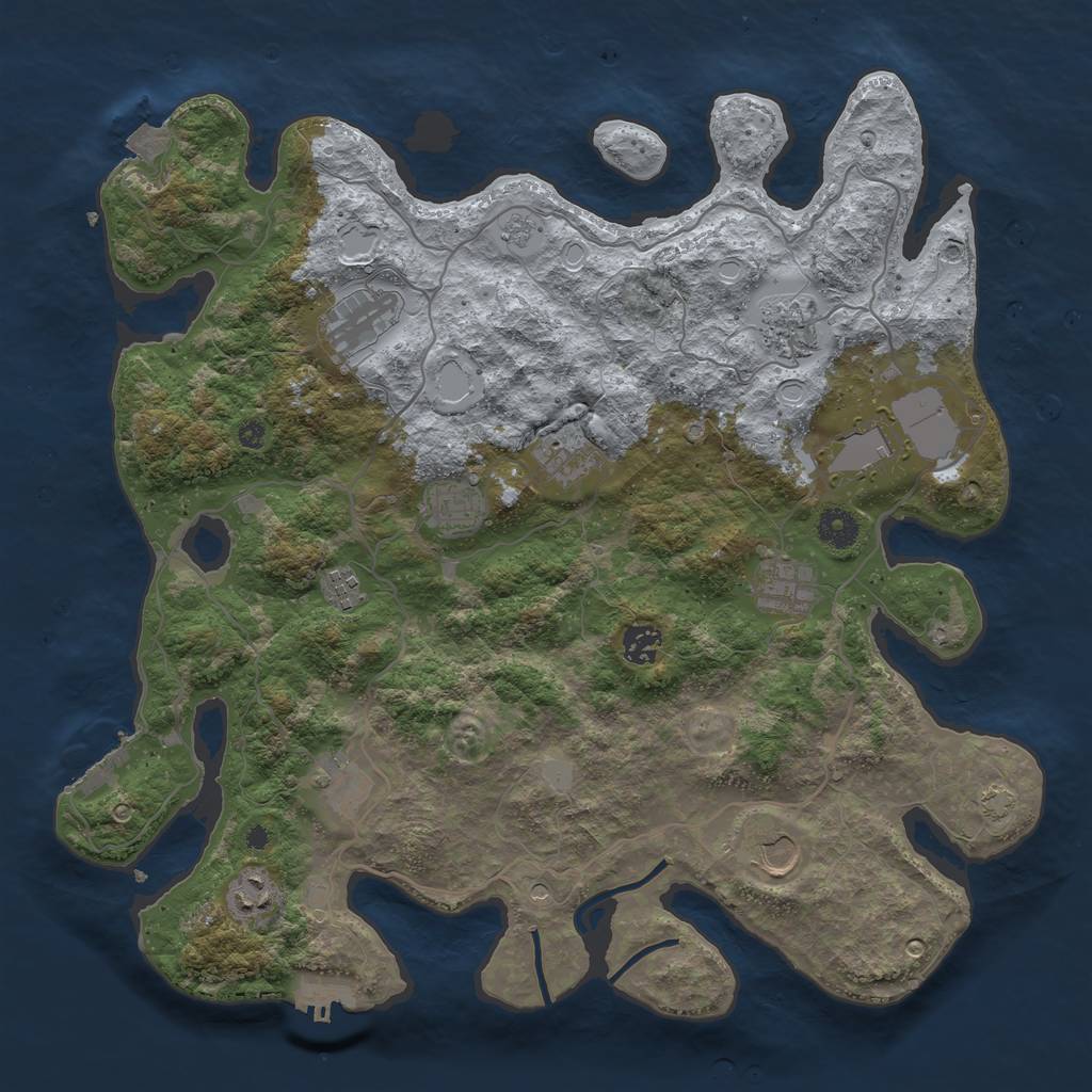 Rust Map: Procedural Map, Size: 4000, Seed: 1082477319, 19 Monuments