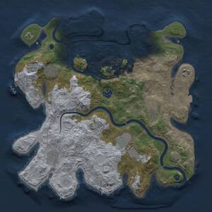 Thumbnail Rust Map: Procedural Map, Size: 3500, Seed: 1942129253, 13 Monuments