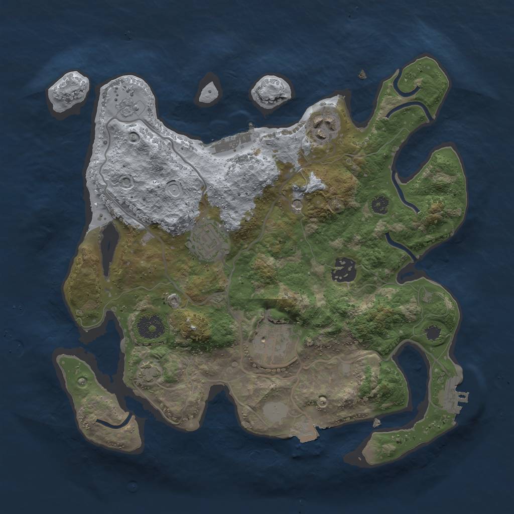 Rust Map: Procedural Map, Size: 3000, Seed: 1548774, 12 Monuments