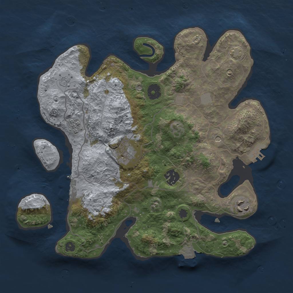 Rust Map: Procedural Map, Size: 3000, Seed: 440805594, 12 Monuments