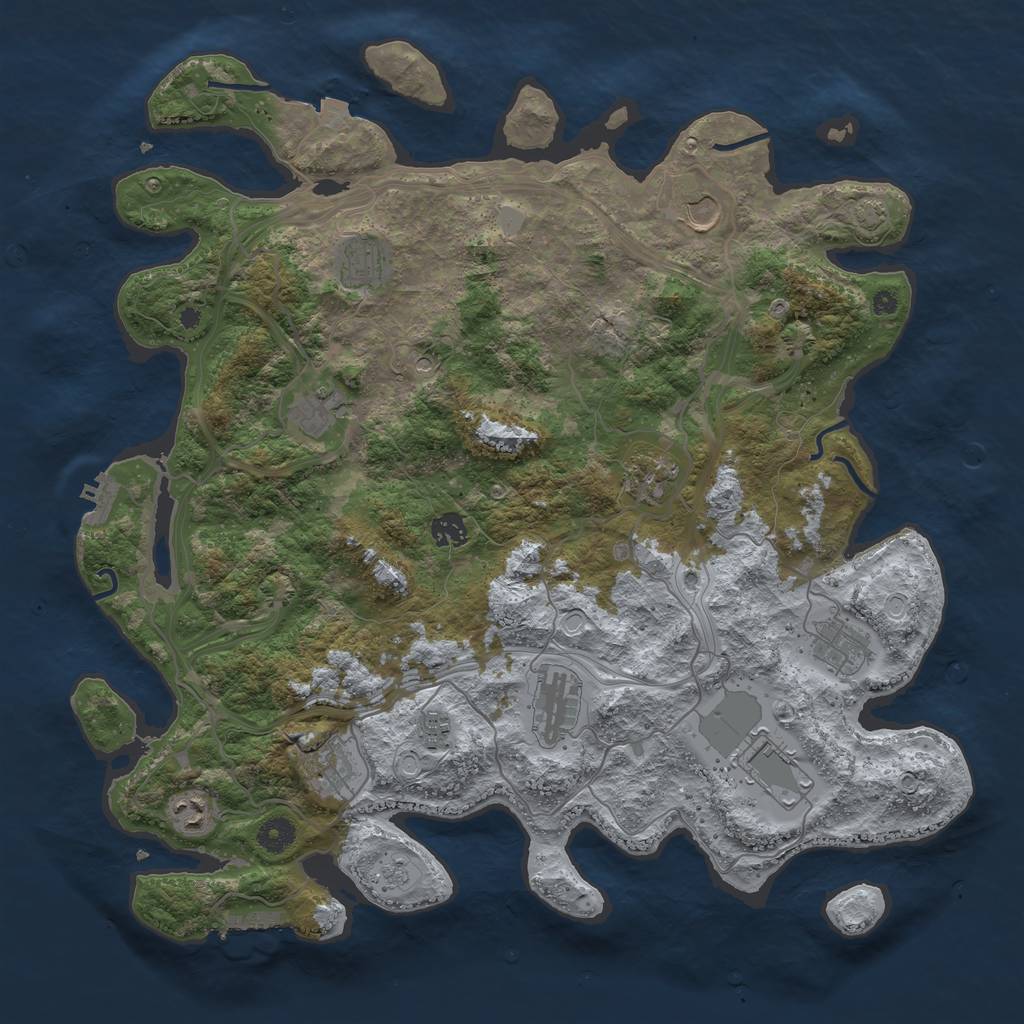 Rust Map: Procedural Map, Size: 4250, Seed: 40529945, 19 Monuments