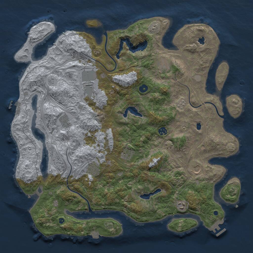 Rust Map: Procedural Map, Size: 4500, Seed: 4763878, 15 Monuments