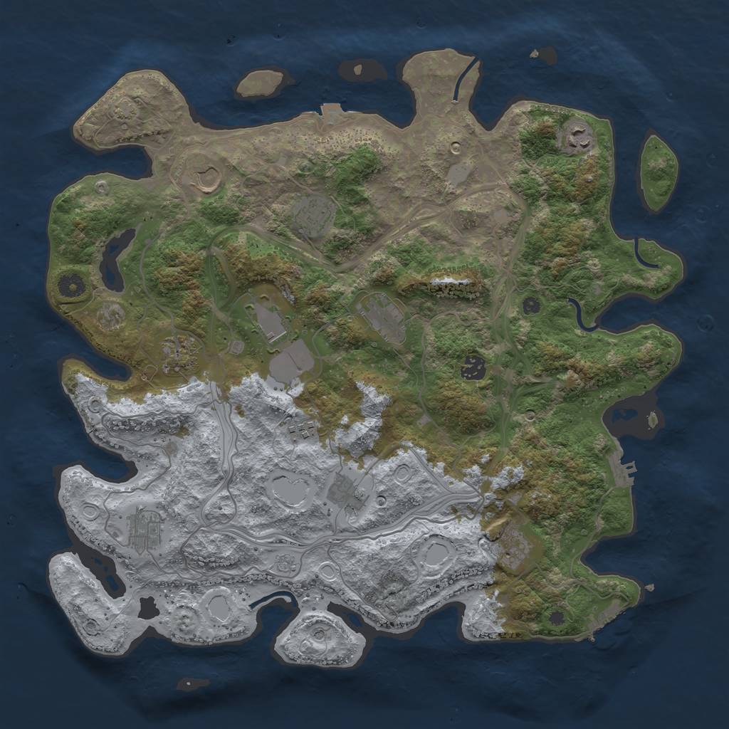 Rust Map: Procedural Map, Size: 4250, Seed: 79999565, 19 Monuments