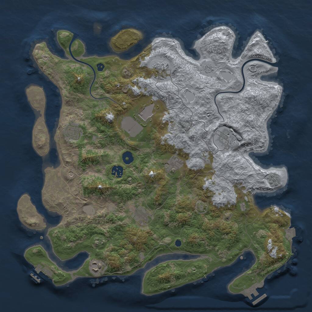 Rust Map: Procedural Map, Size: 3900, Seed: 35517698, 15 Monuments