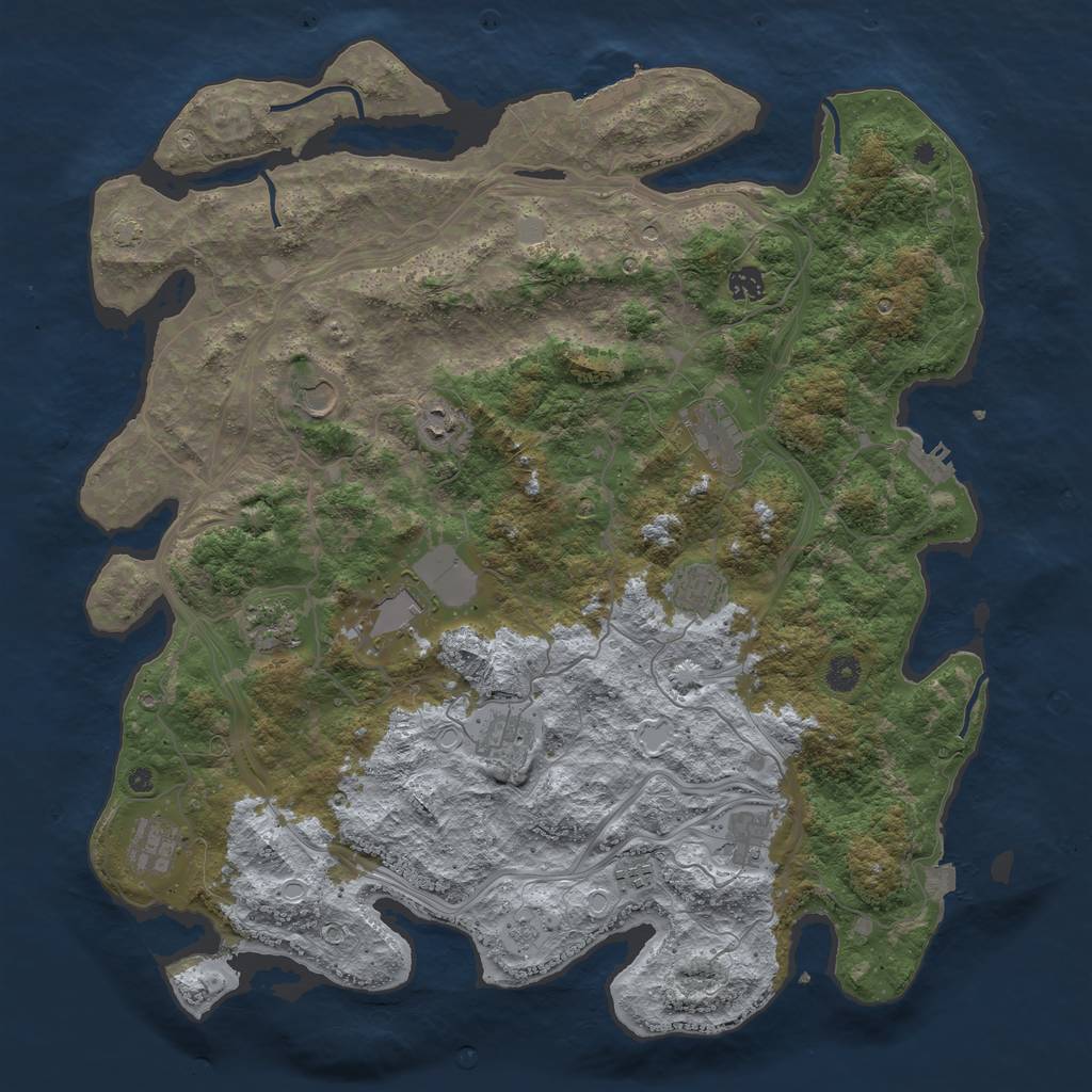Rust Map: Procedural Map, Size: 4500, Seed: 2021260758, 19 Monuments