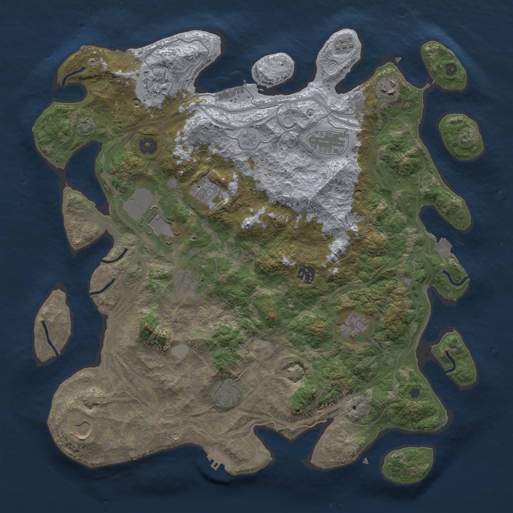 Rust Map: Procedural Map, Size: 4250, Seed: 840164887, 19 Monuments