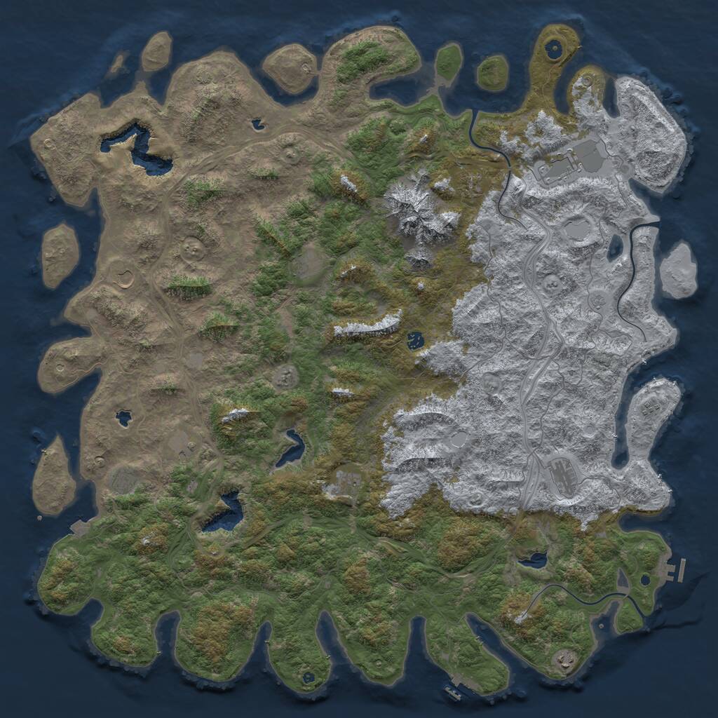 Rust Map: Procedural Map, Size: 6000, Seed: 2112310159, 17 Monuments