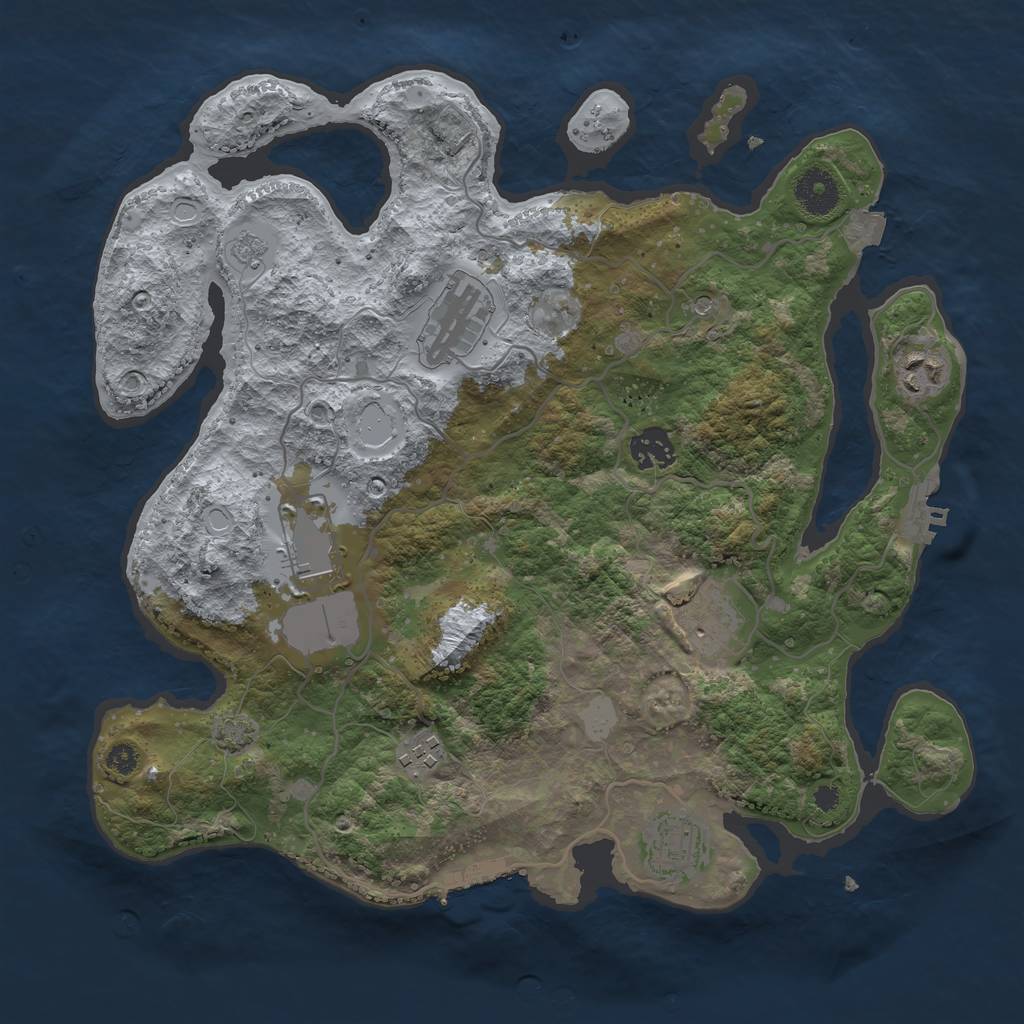 Rust Map: Procedural Map, Size: 3500, Seed: 573782798, 15 Monuments